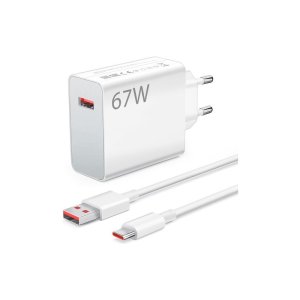 CHARGEUR AVEC CABLE USB TO TYPE C  -  67W - WHITE