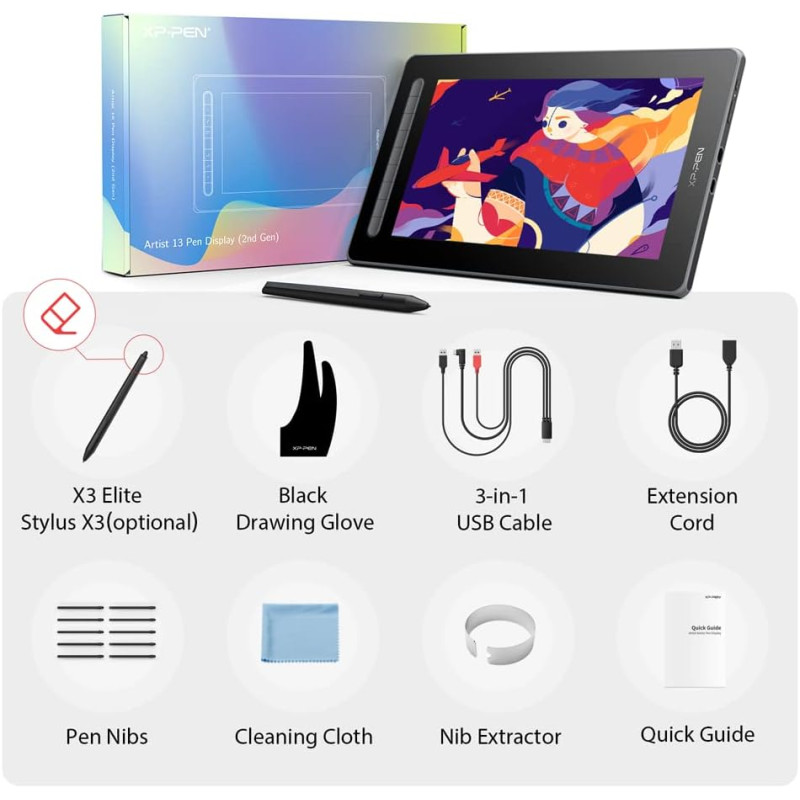 TABLETTE GRAPHIQUE XP-PEN ARTIST 13 GEN 2 BLACK