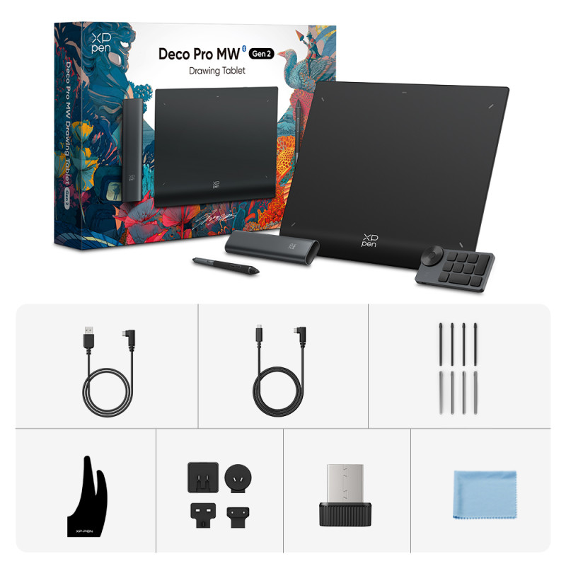 TABLETTE GRAPHIQUE XP-PEN DÉCO PRO LW with K05 (Gen 2) / NOIR
